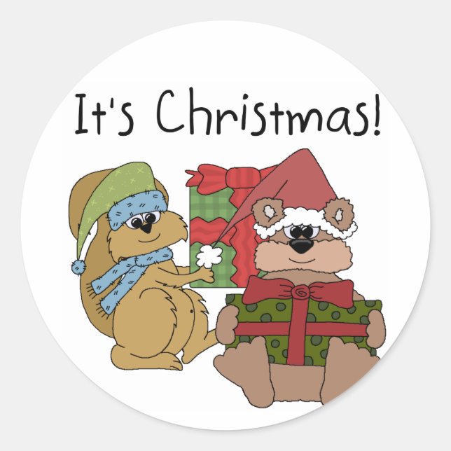 It's Christmas Tshirts and Gifts Classic Round Sticker (Front)