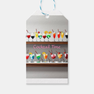 It's Cocktail Time Party Sticker Colourful Drinks Gift Tags
