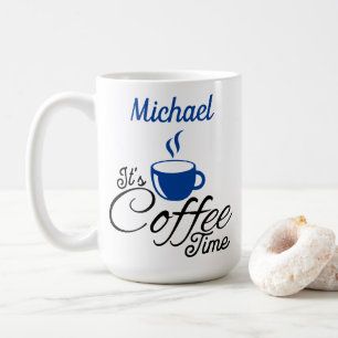 It's Coffee Time Blue Design Mug