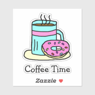 It's Coffee Time, Coffee Mug and Doughnut