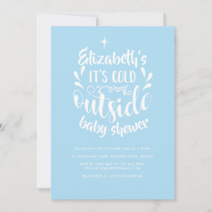 Its Cold Outside Blue Baby Shower / Sprinkle Invitation