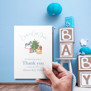 It's Cold Outside Christmas Tree Boy Baby Shower Thank You Card