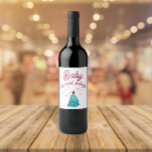It's Cold Outside Christmas Tree Watercolor<br><div class="desc">Baby It's Cold Outside | Green and red Christmas tree watercolor wine label  perfect for your Christmas guests or for any other winter special occasion.</div>