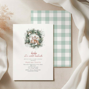 It's Cold Outside Cute Deer Baby Shower Invitation