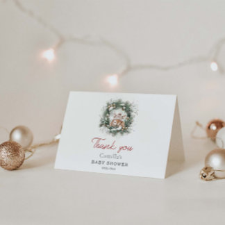 It's Cold Outside Cute Deer Baby Shower Thank You Card