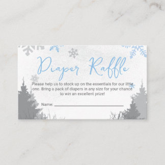 It's Cold Outside Diaper Raffle Ticket Blue Enclosure Card