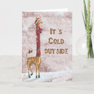 It's cold outside-Giraffe scarf Holiday Card