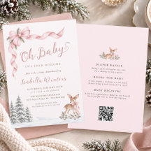 Its Cold Outside Pink Baby Girl Shower ALL IN ONE