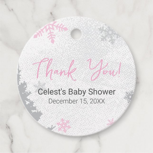 It's Cold Outside Pink Favour Tag (Front)