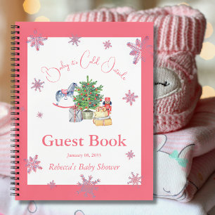 It's Cold Outside Pink Girl Baby Shower Guest Notebook
