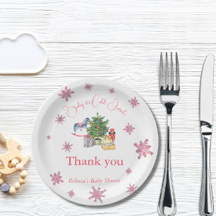 It's Cold Outside Pink Girl Winter Baby Shower Paper Plate