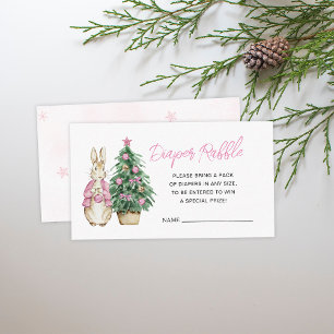 It's Cold Outside Rabbit Baby Shower Diaper Raffle Enclosure Card