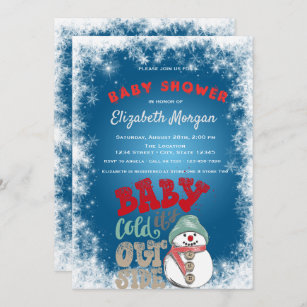 It's Cold Outside,Snowman,Snowflakes  Baby Shower Invitation