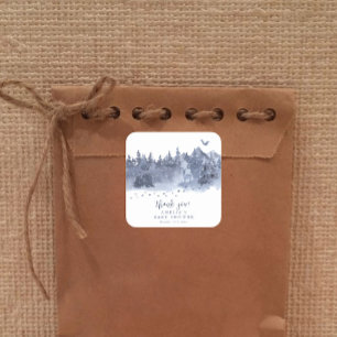  It's Cold Outside Snowy Forest Winter Bird Square Sticker