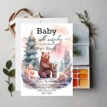 Its Cold Outside Winter Forest Bears Baby Shower