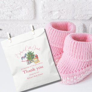 It's Cold Outside Winter Pink Girl Baby Shower Favour Bags