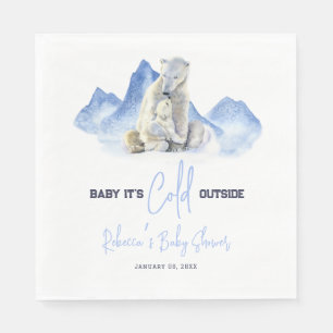It's Cold Outside Winter Polar Bear Baby Shower Napkin