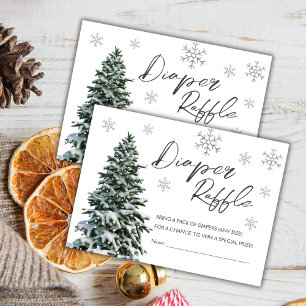 It's Cold Outside   Winter Tree Grey Diaper Raffle Enclosure Card