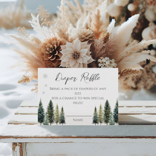 It's Cold Outside Winter Wonderland Diaper Raffle Enclosure Card