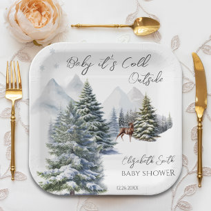 It's Cold Outside Winter Wonderland Gender Neutral Paper Plate