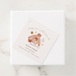 It's Cold Winter Camping Clothes Baby Shower Favour Tags