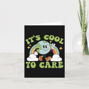 It's Cool To Care Earth Day Groovy 70s Retro Trend Card