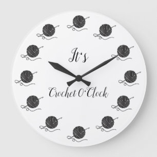 It's Crochet 0'Clock! Large Clock