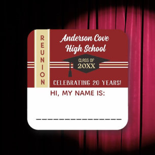 It's Customised! Class Reunion Name tag Sticker