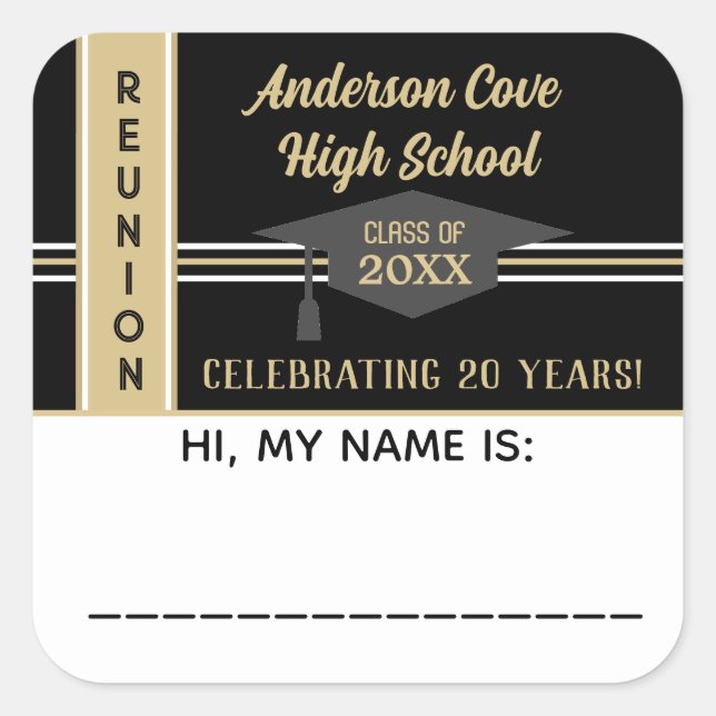 It's Customised! Class Reunion Name tag Sticker (Front)