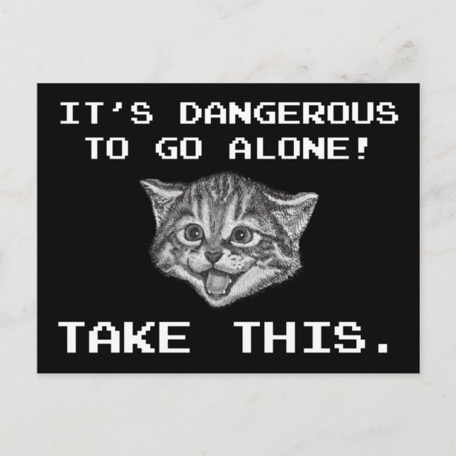 It's Dangerous To Go Alone! Take This Postcard (Front)