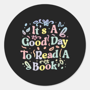 It'S Day To Read Book Library Reading Classic Round Sticker