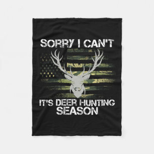 It's Deer Hunting Season Usa Flag Funny Deer Hunte Fleece Blanket