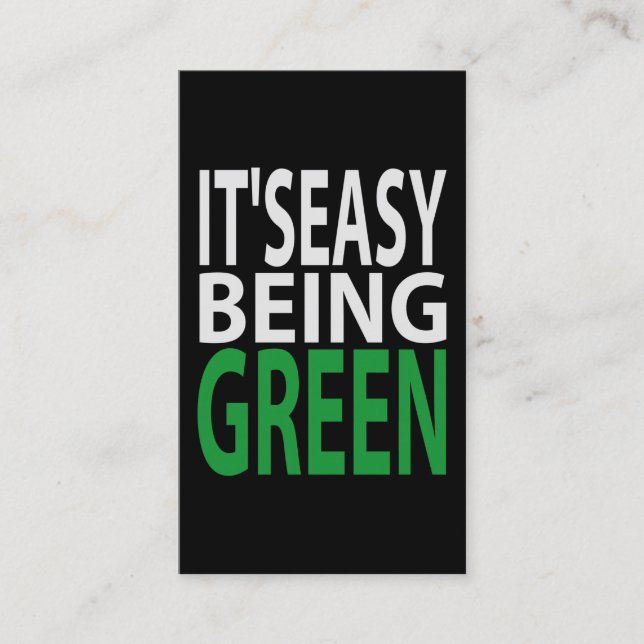 IT'S EASY BEING GREEN BUSINESS CARD (Front)