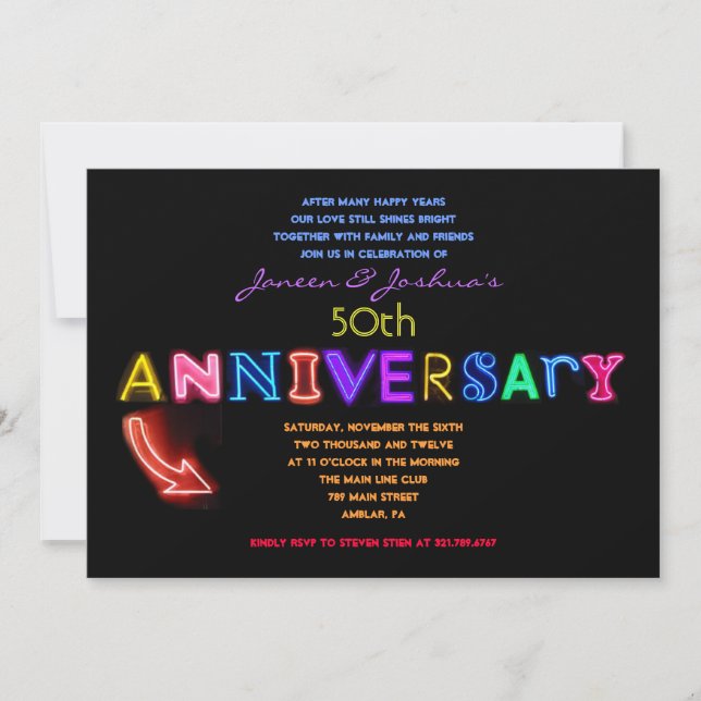 IT'S ELECTRIC! 50th Wedding Anniversary Invitation (Front)