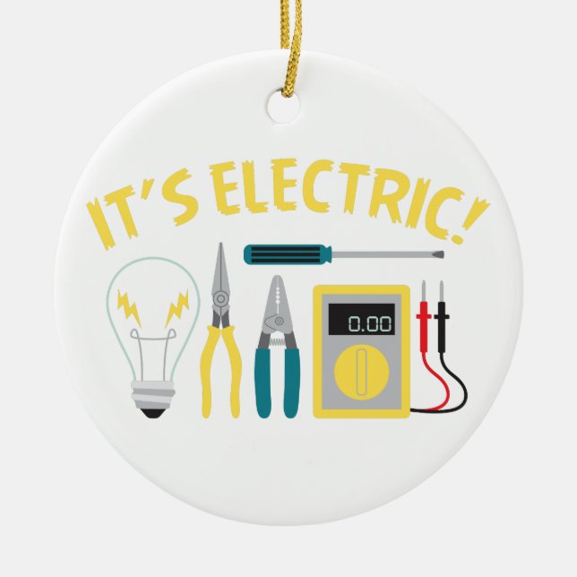 It's Electric Ceramic Tree Decoration (Front)