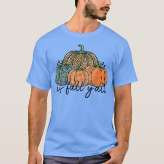 Its Fall Autumn Pumpkin Leopard Thanksgiving  T-Shirt