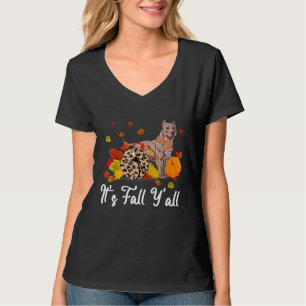 It's Fall Y'all American Bully Dog Thanksgiving d T-Shirt