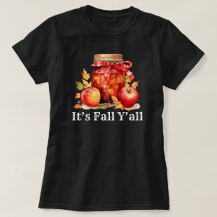 It's Fall Y'all Autumn Season Pumpkin Black T-Shirt