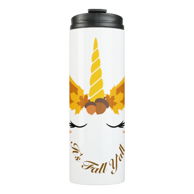 It's Fall Y'all Autumn Unicorn Stainless Tumbler (Front)