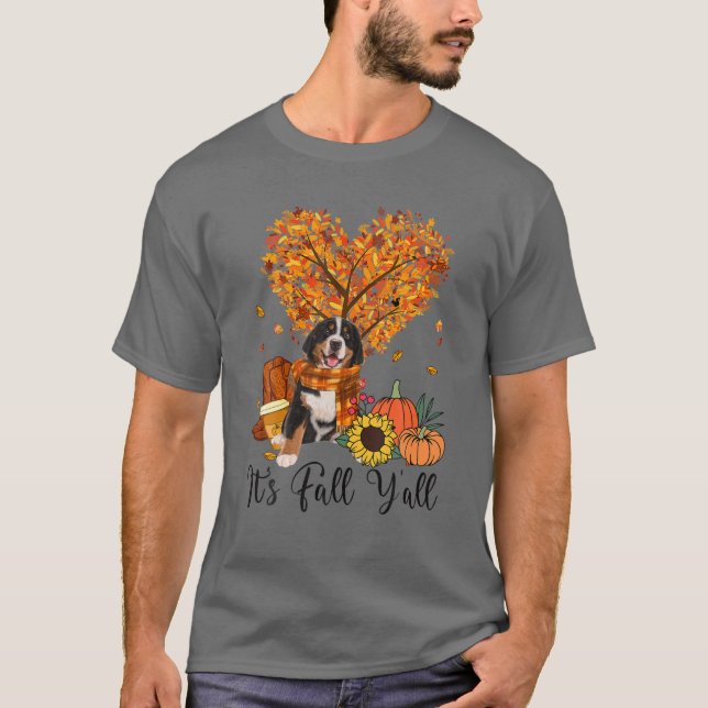 It's Fall Y'all Bernese Mountain Dog Thanksgiving T-Shirt (Front)