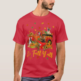 Its Fall Yall Bulldog Autumn Truck Thanksgiving Pu T-Shirt