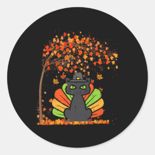 It's Fall Y'all Cat Leaf Fall Tree Hello Autumn Th Classic Round Sticker