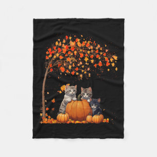 It's Fall Y'all Cat Leaf Fall Tree Hello Autumn Th Fleece Blanket