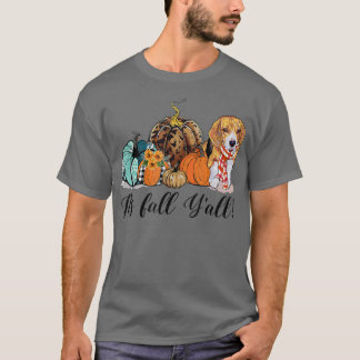 Its Fall Yall Corgi Dog Mum Pumpkin Fall Thanksgiv T-Shirt