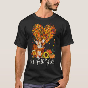 It's Fall Y'all Corgi Dog  Thanksgiving Halloween T-Shirt