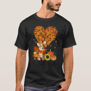 It's Fall Y'all Corgi Dog  Thanksgiving Halloween T-Shirt