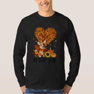 It's Fall Y'all Corgi Dog Thanksgiving Halloween T-Shirt