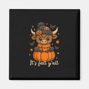 It's Fall Y'all Cow Pumpkin Fall Cow Thanksgiving Magnet