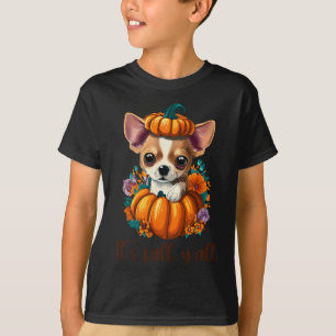 Its Fall Y'all Cute Floral Pumpkin Chihuahua Hallo T-Shirt