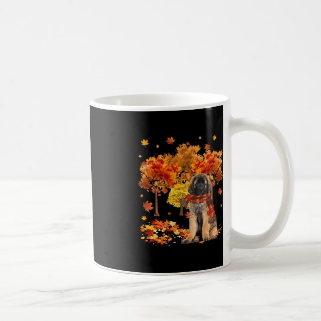It's Fall Y'all Cute Leonberger Autumn Tree Fall L Coffee Mug (Right)